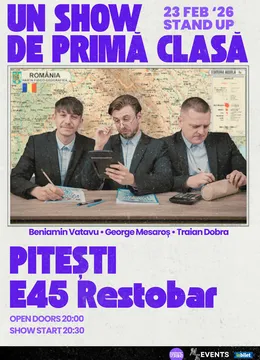 Pitești: Un Show de Primă Clasă | Stand-up Comedy cu Beniamin Vatavu, George Mesaroș și Traian Dobra