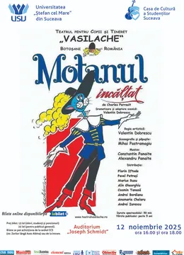 Suceava: Teatru pentru copii „Motanul încălțat” - ora 18:00