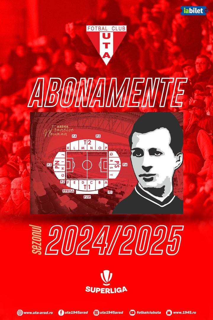 Reînnoire Abonamente UTA Arad, sezon 2024/2025