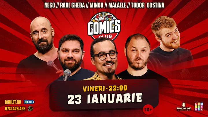 Stand-up cu Mincu, Raul, Mălăele, Costina și Nego la ComicsClub!