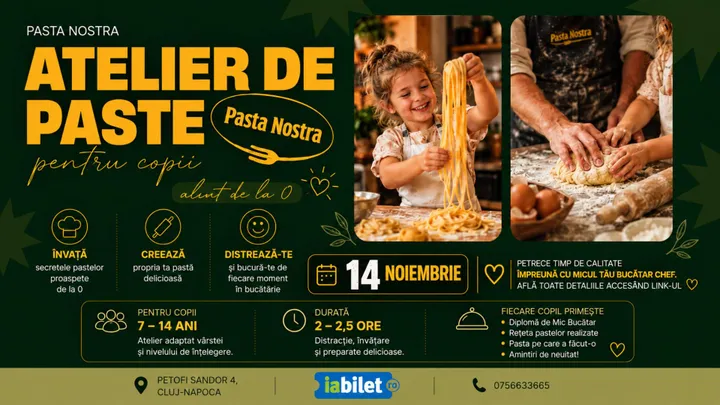Cluj-Napoca: Atelier de paste pentru copii 3-7 ani