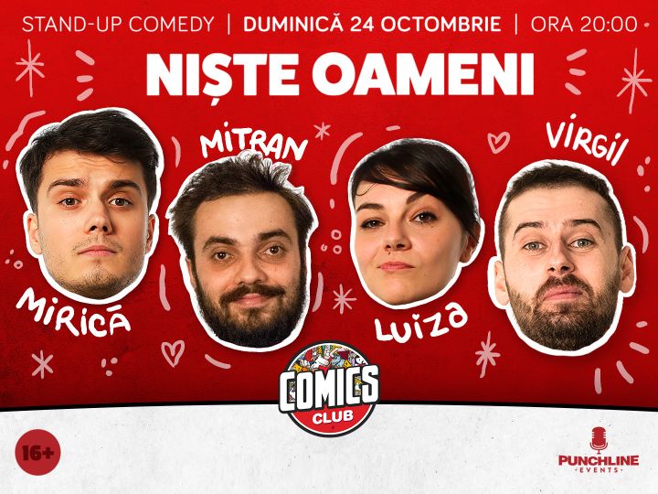 Stand-up cu Virgil, Mirică, Ioana Luiza și Mitran în ComicsClub!