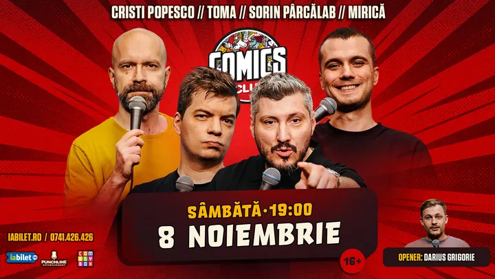 Stand-up cu Cristi Popesco, Toma, Sorin și Mirică la ComicsClub!