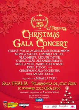 Sibiu: Acapella & Friends 25 de ani - Christmas Gala Concert