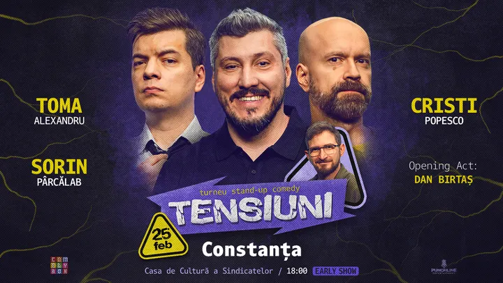 Constanța | Stand-up Comedy cu Sorin Pârcălab, Toma și Cristi Popesco