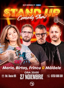 Stand-up Comedy cu Maria Popovici, Birtaș, Frîncu & Mălăele la Club 99