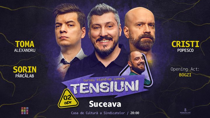 Suceava | Stand-up Comedy cu Sorin Pârcălab, Toma și Cristi Popesco
