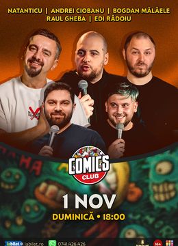 Stand-up cu Natanticu, Andrei Ciobanu, Raul Gheba, Bogdan Mălăele și Edi Rădoiu la ComicsClub!