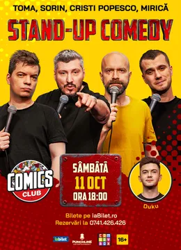 Stand-up Comedy cu Cristi Popesco, Toma, Sorin și Mirică la ComicsClub!