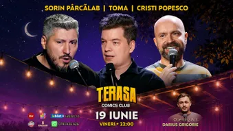 Stand-up cu Cristi Popesco, Toma si Sorin Pârcălab pe Terasa ComicsClub!