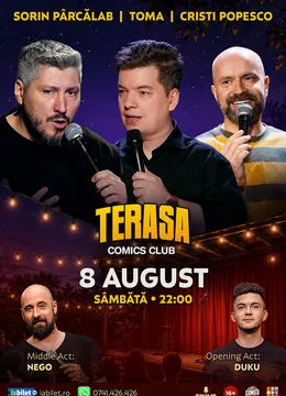 Stand-up cu Cristi Popesco, Toma, Sorin Pârcălab și Nego pe Terasa ComicsClub!