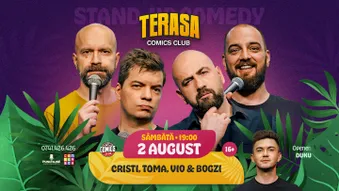 Stand-up cu Cristi Popesco, Toma, Vio și Bogzi pe Terasa ComicsClub!