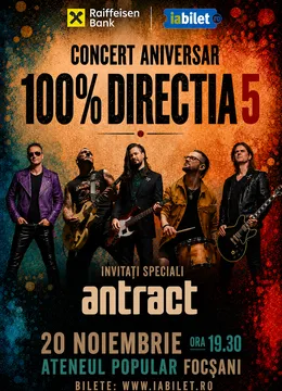 Focsani: Concert Direcția 5 - „100% Direcția 5”