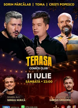 Stand-up cu Cristi Popesco, Toma, Sorin și Mirică pe Terasa ComicsClub!