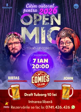 Stand-up Comedy OpenMic - Ghicim viitorul 2026 la ComicsClub!