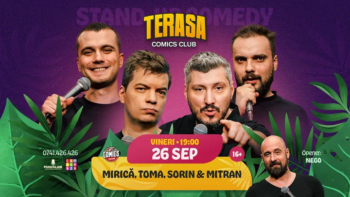 Stand-up Comedy cu Toma, Sorin, Mirică și Mitran pe Terasa ComicsClub!