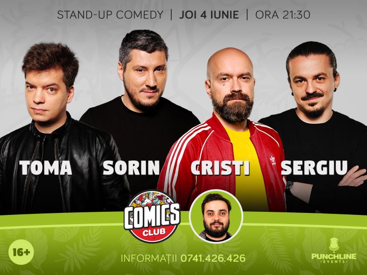 Cine râde la urmă, susține Comics Club! - Primul Show de Stand Up Comedy dupa Carantină