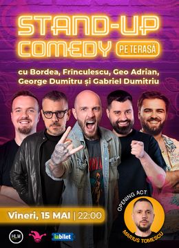 The Fool Terasa: Stand-up comedy cu Bordea, Frînculescu, Geo Adrian, George Dumitru și Gabriel Dumitriu