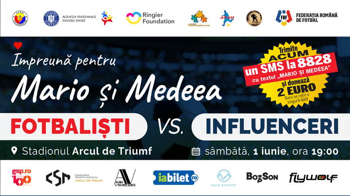 Împreuna pentru Mario și Medeea @ Fotbaliști vs. Influenceri