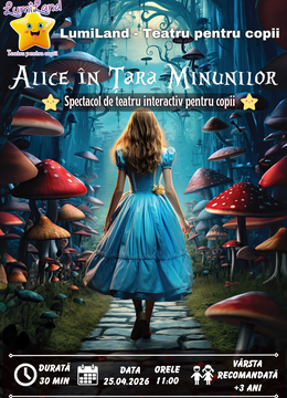 Lumi Land: "Alice în Țara Minunilor" | Spectacol interactiv pentru copii