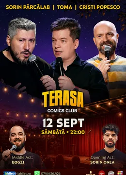 Stand-up cu Cristi Popesco, Toma, Sorin Pârcălab și Bogzi pe Terasa ComicsClub!