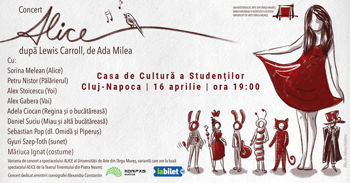 Cluj-Napoca: Concert Alice după Lewis Carroll, de Ada Milea