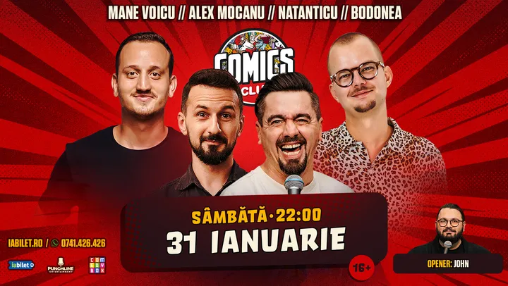 Stand-up cu Natanticu, Mane Voicu, Alex Mocanu și Bodonea la ComicsClub!