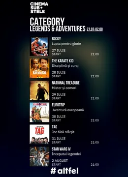 Cinema sub stele: Legends & Adventure Week