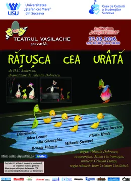 Suceava: Teatru pentru copii „Rățușca cea urâtă” | ora 16:30