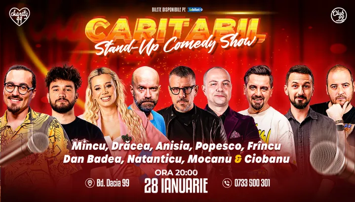Spectacol Caritabil cu Mincu, Drăcea, Anisia, Popesco, Frîncu, Dan Badea, Natanticu, Mocanu și Ciobanu la Club99