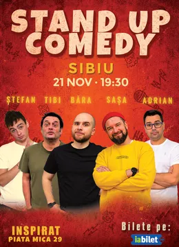 Sibiu: Stand-Up Comedy cu Victor Băra, Sașa, Tibi, Ștefan & Adrian