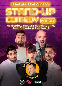 The Fool Terasa: Stand-up comedy cu Bordea, Teodora Nedelcu, Alex Dobrotă, Alex Ioniță și Cîrje