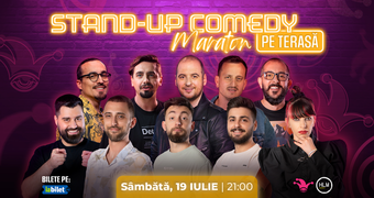 The Fool: Stand-up Comedy Maraton pe terasă cu: Natanticu, Andrei Ciobanu, Gherghe, Mincu, Mane Voicu, Cîrje, Geo Adrian, Teodora Nedelcu, Dobrotă și Edi Vacariu