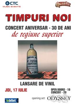 Concert Timpuri Noi - Lansare de vinyl si Concert aniversar (30 de ani de la "De Regiune Superior")