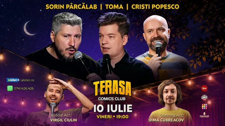 Stand-up cu Cristi Popesco, Toma, Sorin și Virgil pe Terasa ComicsClub!
