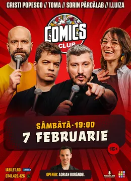 Stand-up cu Cristi Popesco, Toma, Sorin Pârcălab și Ioana Luiza la ComicsClub!
