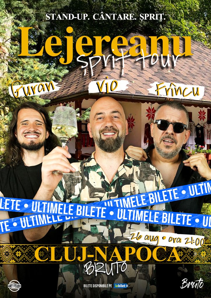 Cluj-Napoca: Stand Up Comedy Show Vio, Frîncu și Guran - Lejereanu Spriț Tour Show 2 ora 21:00