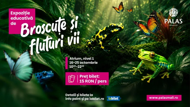 Iasi: Expoziție educativă de broscute și fluturi vii