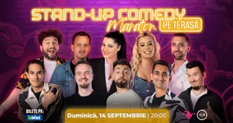 The Fool: Stand-up comedy Maraton pe terasă cu: Anisia, Ioana State, Mane Voicu, Drăcea, Cîrje, Dobrotă, Florin, Popinciuc, Serghei și George Dumitru