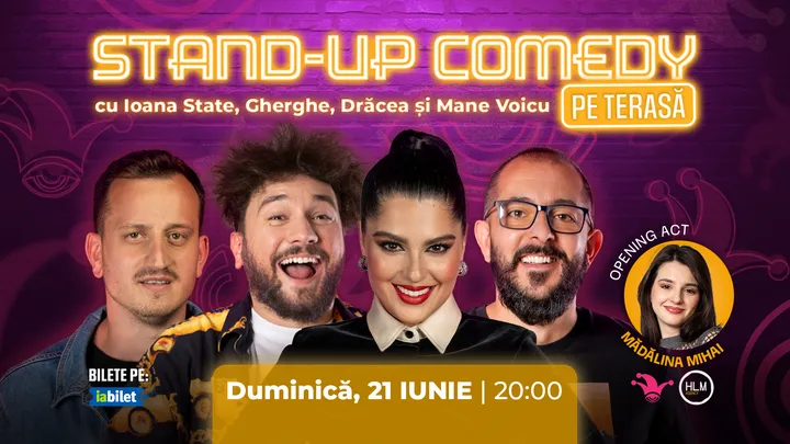 The Fool Terasa: Stand-up Comedy cu Ioana State, Mane Voicu, Drăcea și Gherghe