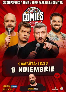 Stand-up cu Cristi Popesco, Toma, Sorin și Gabriel Dumitriu la ComicsClub!