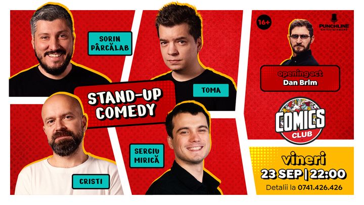 Stand-up cu Cristi, Toma, Sorin și Mirică la ComicsClub!