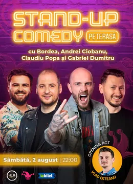 The Fool: Stand-up Comedy pe terasă cu Bordea, Andrei Ciobanu, Claudiu Popa și Gabriel Dumitriu