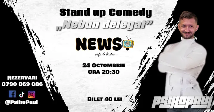 Pitesti: Stand-up Comedy "NEBUN DELEGAT BY PSIHOPAUL" cu Paul Mirea