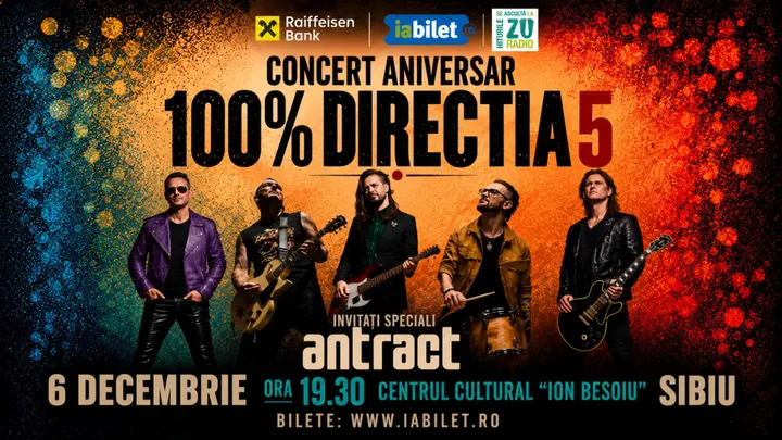 Sibiu: Concert Direcția 5 - „100% Direcția 5”