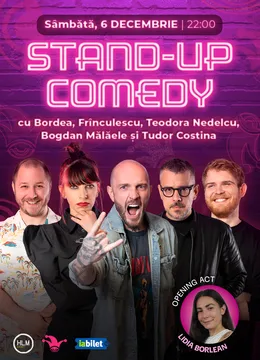 The Fool: Stand-up comedy cu Bordea, Frînculescu, Bogdan Mălăele, Teodora Nedelcu și Tudor Costina