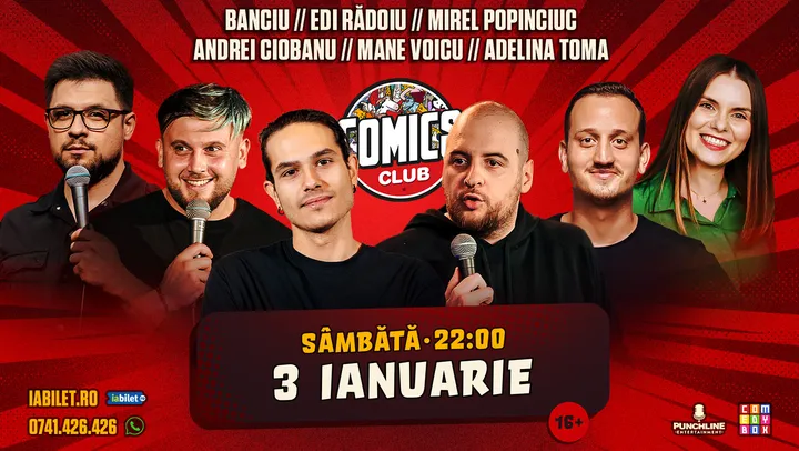 Stand-up cu Ciobanu, Mirel, Banciu, Mane, Adelina si Edi Radoiu la ComicsClub!