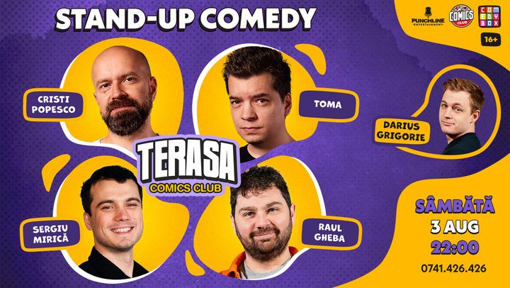 Stand-up cu Toma, Cristi, Mirică și Raul pe Terasa ComicsClub!