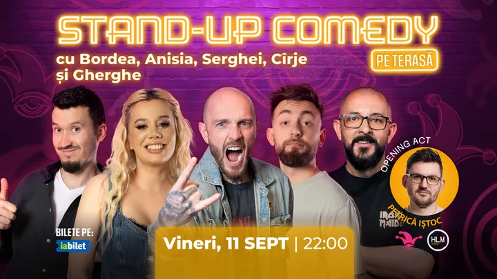 The Fool Terasa: Stand-up comedy cu Bordea, Gherghe, Anisia, Serghei și Cîrje