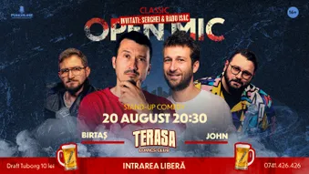 Stand-up Comedy Open Mic pe Terasa ComicsClub! - invitati Radu Isac si Serghei